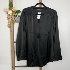 Lane Bryant NWT Black Long Sleeve V Neck Blouse Size 18